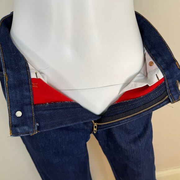 Vintage 1980s Winter Levi’s Jeans, Dark Denim with Red Flannel Lining, 27"x32" - Picture 3 of 16